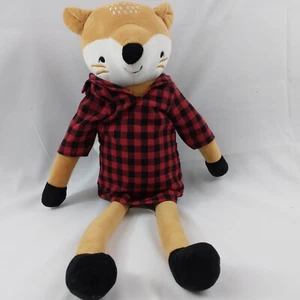 Marmalade Fox Plush Red Black Plaid Shirt Large 20" - Picture 1 of 12