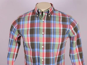 JACK SPADE Men’s Small Cotton Sport Shirt -Green Blue Red Multi Plaid - Picture 1 of 11