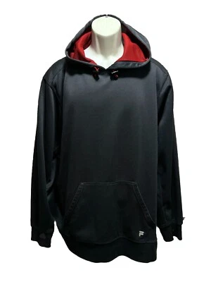 Sudadera con Capucha FILA Gris Oscuro/Rojo Talla XL Canguro Bolsillo Palanca Cordón Foto 1 de 4