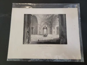Antique Print Engraving Interior of St. Peter's Rome E.T Brain - Picture 1 of 2