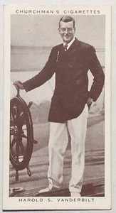Churchman Tobacco Card HAROLD S VANDERBILT King of Speed #39 1937 Ranger Yacht - Picture 1 of 2
