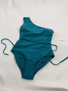 Sea Level Australia Women’s 6 One Shoulder Teal Belted Swimsuit - Picture 1 of 15
