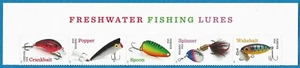USA Sc. 5965b (F) Fishing Lures 2025 MNH header strip of 5 - Picture 1 of 1