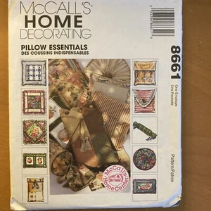 UNCUT MCCALLS 8661 HOME CRAFTS DECORATING PILLOW DECOR FABRIC SEWING PATTERN  - Picture 1 of 6
