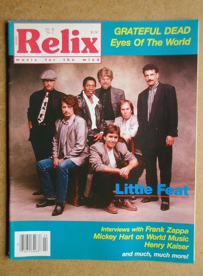 Relix Magazine. Vol. 16. No. 2. April 1989. Little Feat, Frank Zappa etc - Image 1 of 1