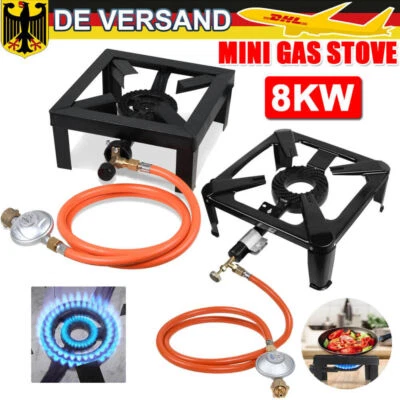 Gaskocher Hockerkocher Gas Kocher Campingkocher Mit Schlauch & 50 mBar Regler DE - Bild 1 von 4