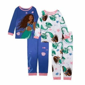 Ariel Character Kids' 4-piece Cotton Pajama Set Size 7 New with Tags! - Picture 1 of 7