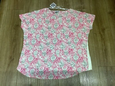 Debenhams THE COLLECTION Floral Front, Plain Back Cap Slve Relax Top, Sz 20 BNWT - Image 1 of 4