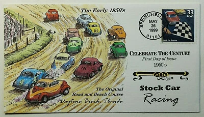 1999 FDC Collins Celebrate the Century 1950's Stock Car Racing Daytona SC #3187n - Image 1 of 2