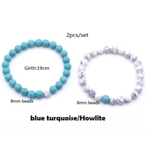 New Beads Bracelet Couples His & Hers Matching Lovers Distance Lava Ston - Picture 1 of 16