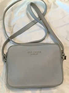 Neu & Etikett Original Ted Baker Kameratasche mit Reißverschluss grau weichkörniges Leder DEBBI - Bild 1 von 5