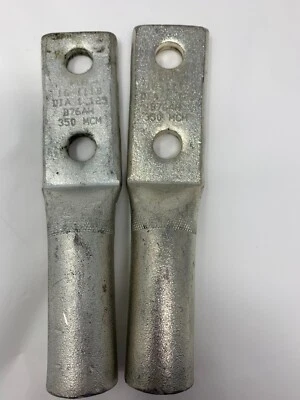 PDU 16-111B 350MCM 6 1/2" L 3/4" ID Copper Heavy Duty Cable Crimps Lot of 2 - Image 1 of 3