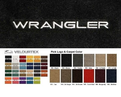 Lloyd Mats Velourtex Jeep Wrangler Custom Embroidered Floor Mats (1987 & Up) - Imagem 1 de 4