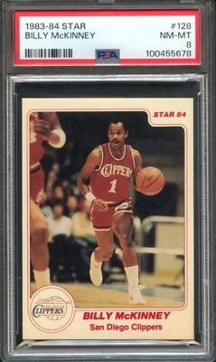 1983-1984 Star #128 Billy McKinney PSA 8 Pop 3 None Higher San Diego Clippers 78 - Image 1 of 2