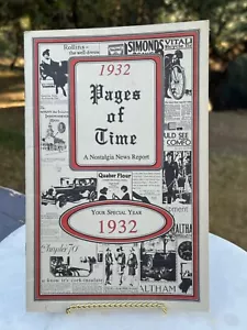 Special Year 1932 Pages of Time KardLets Nostalgia News Advertising Games Cars - Picture 1 of 3