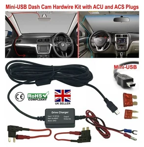 Universal NextBase Dash Cam MINI USB Input Hardwire charger Kit ACU & ACS Plugs - Picture 1 of 6