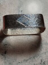 Antique JB E Co Hand Hammered Sterling Silver Napkin Ring, Monogram "MM"
