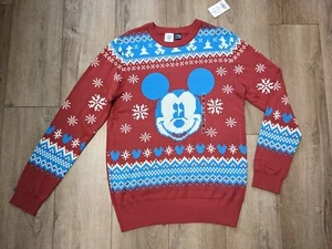 NWT Disney Celebrate Together Men's Merry Mickey Mouse Christmas Sweater Size M - Picture 1 of 9