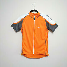 Lou Garneru Cycling Biking Full Zip Jersey Men's Size Medium Orange Short Sleeve
