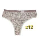 Auden Thong Panties Underwear Bundle Large 12-14 New Pink Lepoard Pack Of 12