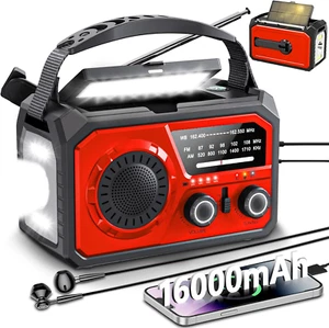 Emergency Radio Solar Crank Battery - 16000Mah/59200Mwh Portable Survival Weathe - Picture 1 of 6