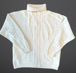 Vintage London Fog Sweater Men's Large Made in USA Pockets Full Zip - Picture 1 of 7