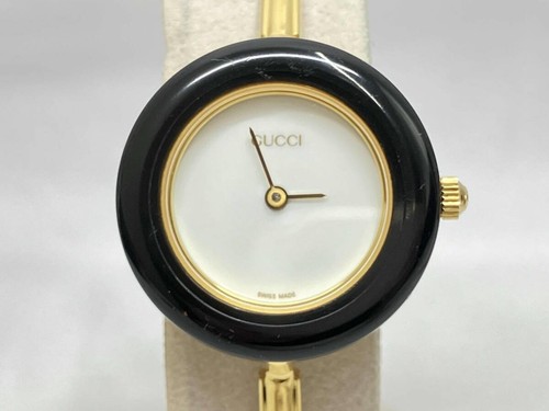 Orologio GUCCI 11 12.2 Quarzo Quadrante Bianco Lunetta 12 Colori Usa contola