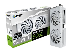 Palit RTX5060 White OC, PCIe5, 8GB DDR7, HDMI, 3 DP, 2527MHz Clock, RGB Lighting - Picture 1 of 12