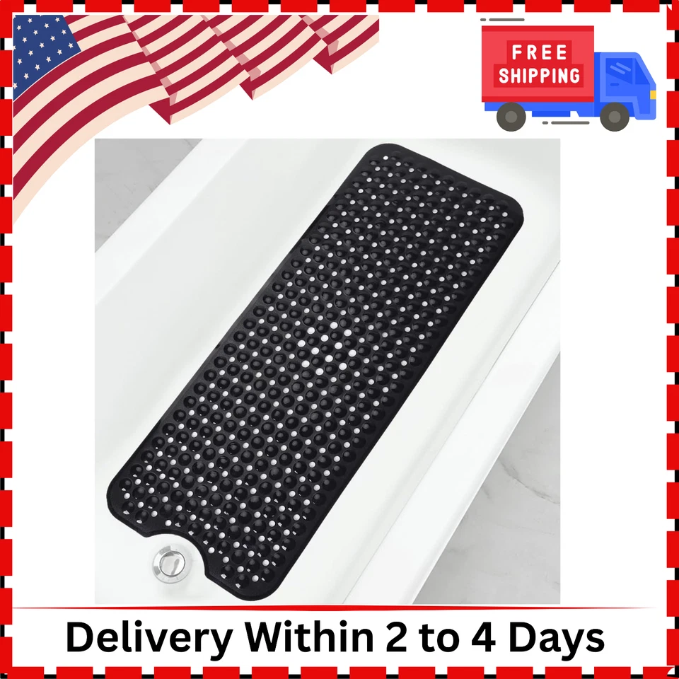 Bathtub and Shower Mats, 40X16 Inch Extra Large Non Slip Soft Bath Tub Mat with - Image 1 of 4