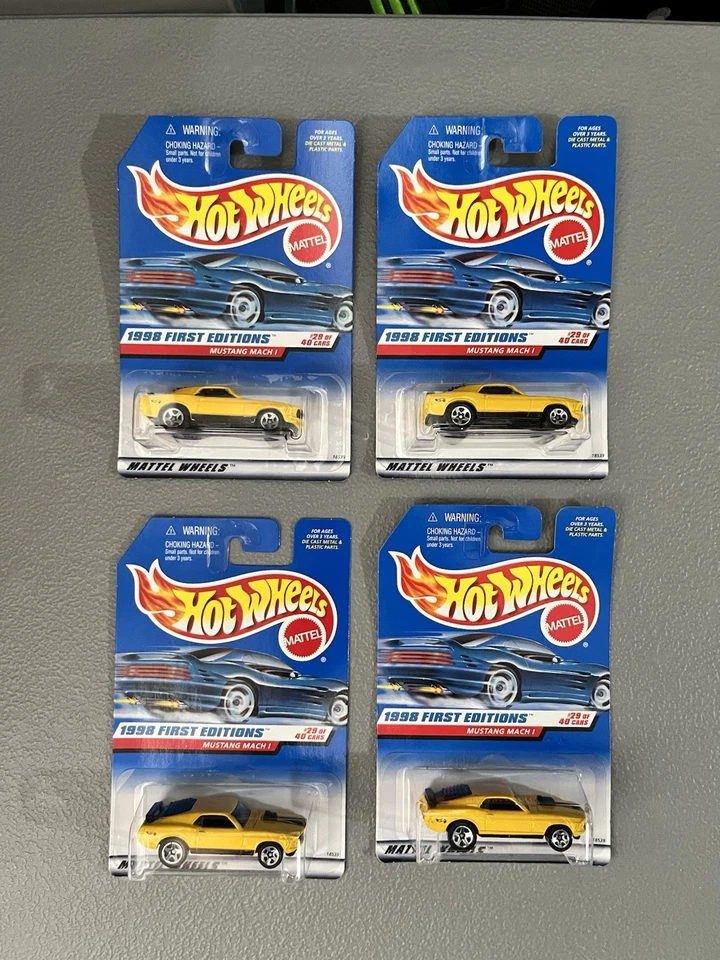 Lote de 4 - 1997 Hot Wheels #670 1998 primeras ediciones #29/40 Mustang Mach 1 NUEVO Foto 1 de 1