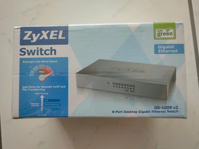 ZyXEL GS-108B v2 8-Port Desktop Gigabit Ethernet Netzwerk Switch kompakt silber  - Bild 1 von 4