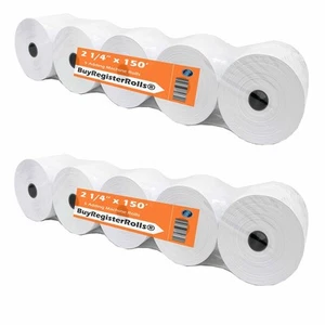 (2 Packs of 5 Rolls) 2 1/4 x 150 ft White Adding Machine Tape Paper (10 Rolls... - Picture 1 of 2