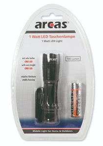 Linterna LED 1W compacta de aluminio con pila AA incluida, ligera y resistente - Imagen 1 de 3
