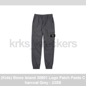 (Kids) Stone Island 30801 Logo Patch Pants Charcoal Grey - 23SS - Picture 1 of 1