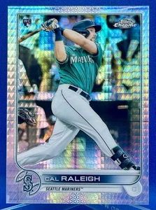 2022 Topps Chrome Cal Raleigh Prism Refractor Rookie #149 (RC) Mariners - Picture 1 of 2