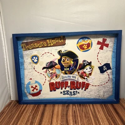 Mapa de cachorros piratas de la Patrulla Canina (19,5"x13,5"x1") arte de pared de madera 2017 Foto 1 de 4