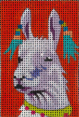 Needlepoint Handpainted Colors of Praise Luggage Insert Llama 3x2 - Image 1 of 4