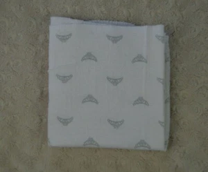 Luvable Friends Tiara Baby Receiving Blanket Flannel White Gray Crown Pink Heart - Picture 1 of 7