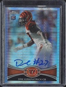 DRE KIRKPATRICK 2012 TOPPS CHROME PRISM REFRACTOR ON CARD ROOKIE AUTO RC #D /50