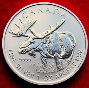 2012 CANADA - $5 FIVE DOLLARS - MOOSE - MINT BU .999 SILVER - 1 Oz - Picture 1 of 5