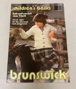 BRUNSWICK VOLUME 809 CHILDREN'S BASICS VINTAGE KNITTING BOOKLET - Picture 1 of 2