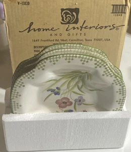 Home Interiors Set Of 3 Decorative Hand Painted Ceramic Floral Garden Plates - Picture 1 of 6