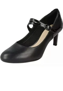 Clarks Ladies Dancer Reece Black Leather Mary Jane Heeled Shoe 7 D /41