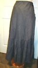 New April Cornell Blue Denim Skirt Xl Large Vintage Romantic Tiered A-Line Nwt