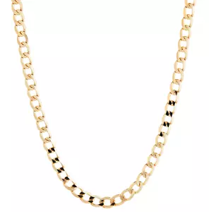 9ct Yellow Gold 24 inch Curb Chain Necklace 4MM - Solid 9K GOLD- UK HALLMARKED - Picture 1 of 7