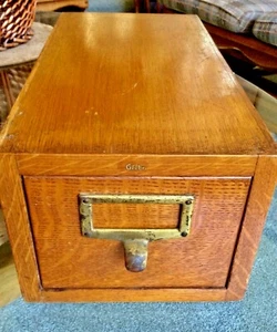  Vintage Globe Oak Wood Catalog Drawer, LATE 1800's - Picture 1 of 10