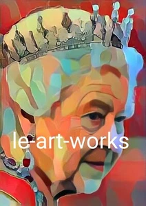Queen Elizabeth II QUALITY PRINT FROM ORIGINAL ACRYLIC POP ART PAINTING 50x75cm - Picture 1 of 1