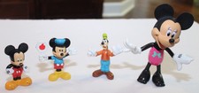 Set of 4 Mickey Mouse Figures 5.5" Minnie Mouse 3" Goofy & Crossing Guard Mickey