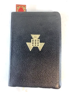 Vtg 1969 Holman Holy Bible Black Leather Temple Illustrated Edition - Foto 1 di 9