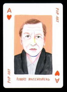 1 x playing card artist ROBERT RAUSCHENBERG - Ace of Hearts R028